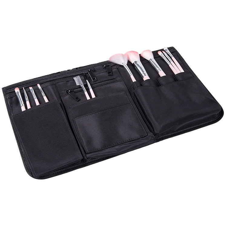 Professional Hairdresser Canvas Waist Apron, Multiple Pocket Hair Salon Tools Cosmetic Organizer, Black-MyGift