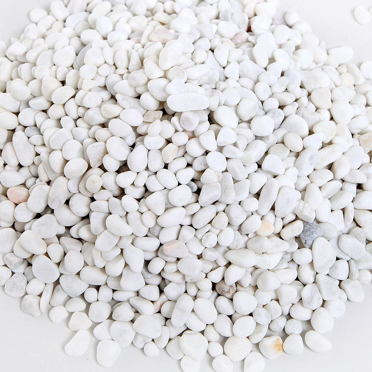 Mini White Synthetic River Pebbles Vase Fillers, 0.2 to 0.4-Inch Stones,16-lb Bag-MyGift