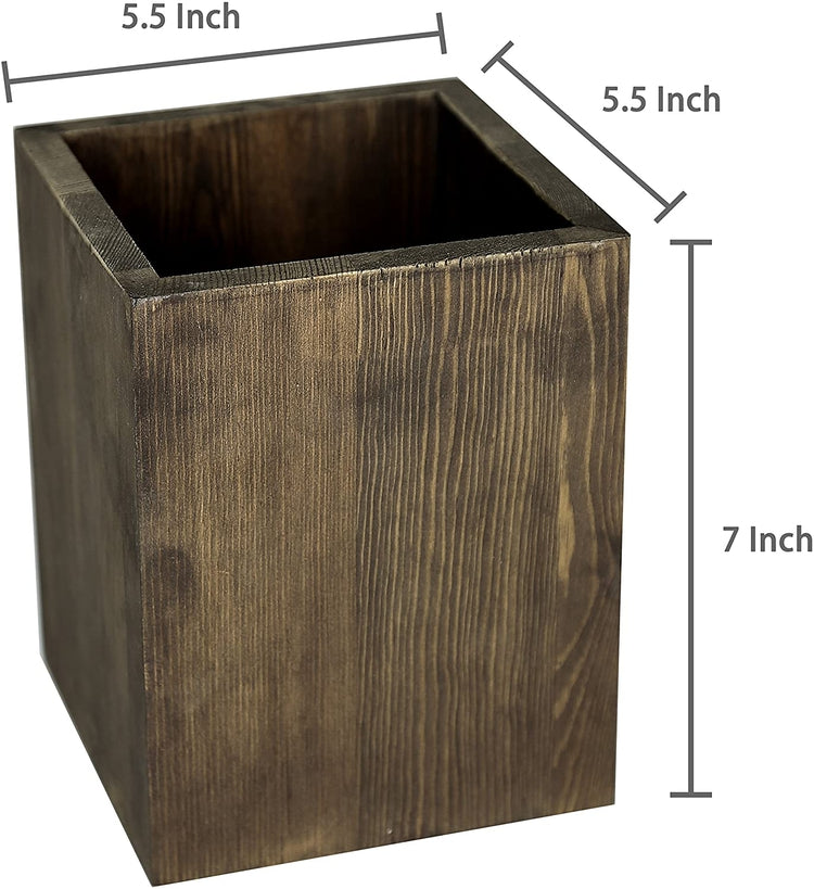 Coffee Brown Wood Kitchen Utensil Holder, Countertop Cooking Organizer-MyGift