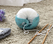Turquoise, Handcrafted Ceramic Knitting Yarn Bowl Holder with Elegant Swirl Design-MyGift