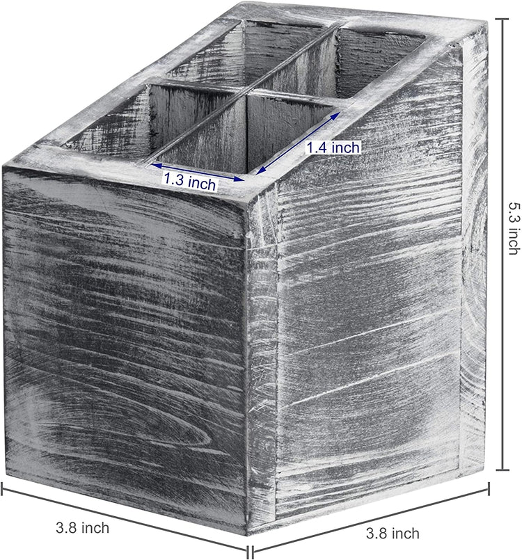 Rustic Gray Wood Office Supply Storage Organizer-MyGift