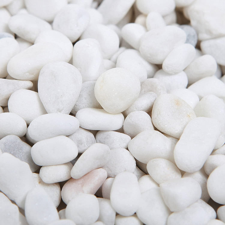 Mini White Synthetic River Pebbles Vase Fillers, 0.2 to 0.4-Inch Stones,16-lb Bag-MyGift