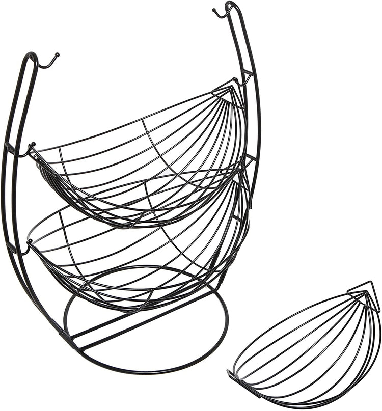 Black Metal Triple Hammock Produce Basket for Fruits & Vegetables-MyGift