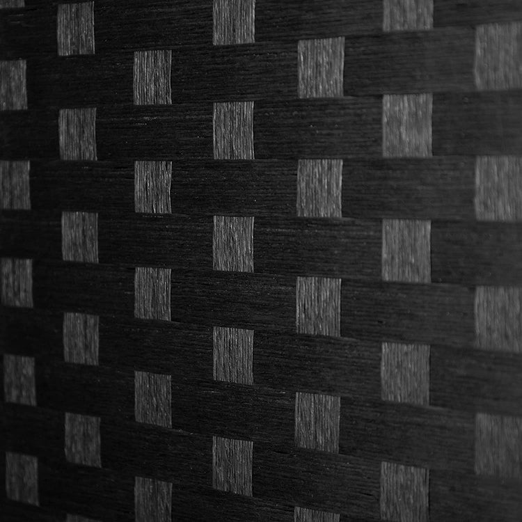 6-Foot Black Woven Paper Rattan 6-Panel Room Divider with Two-Way Hinges-MyGift