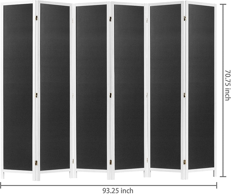 6-Panel Chalkboard Room Divider Folding Writable Privacy Screen-MyGift