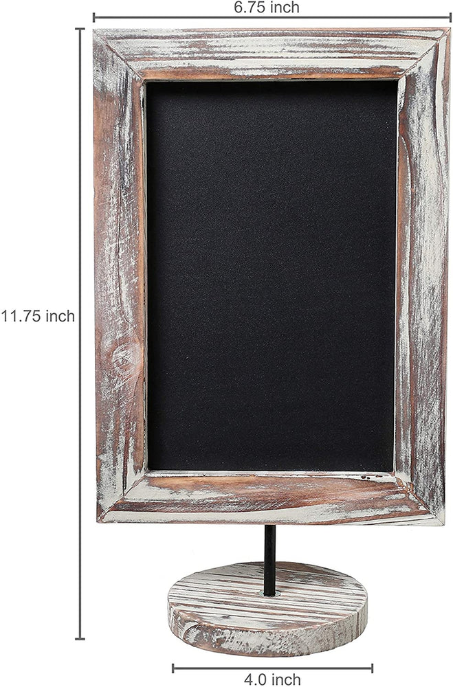 Set of 3 Rectangular Torched Wood Frame Tabletop Chalkboard Sign-MyGift