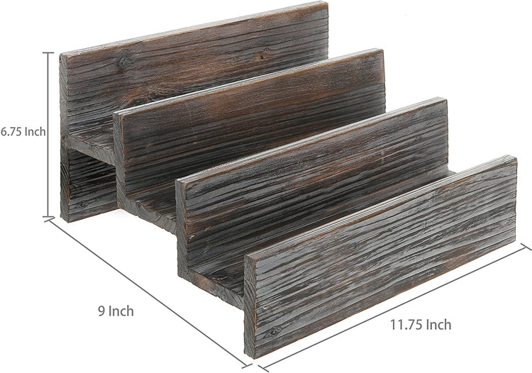 3 Tier Distressed Wood Spice Rack Storage Organizer Shelf-MyGift