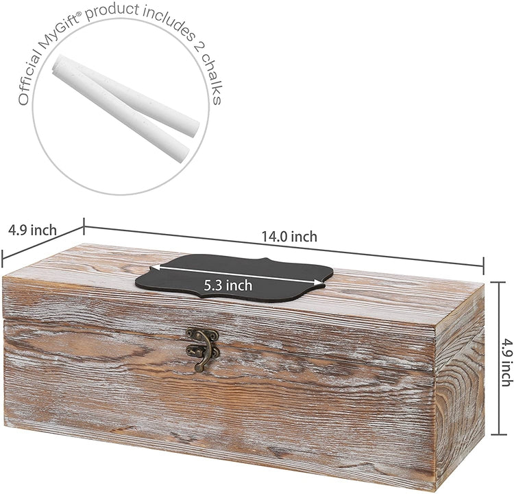 Whitewashed Wood Wine Gift Box with Chalkboard Label-MyGift