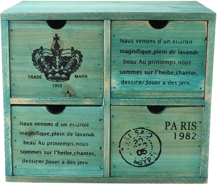 Turquoise Wood Storage Cabinet, French Country Design-MyGift