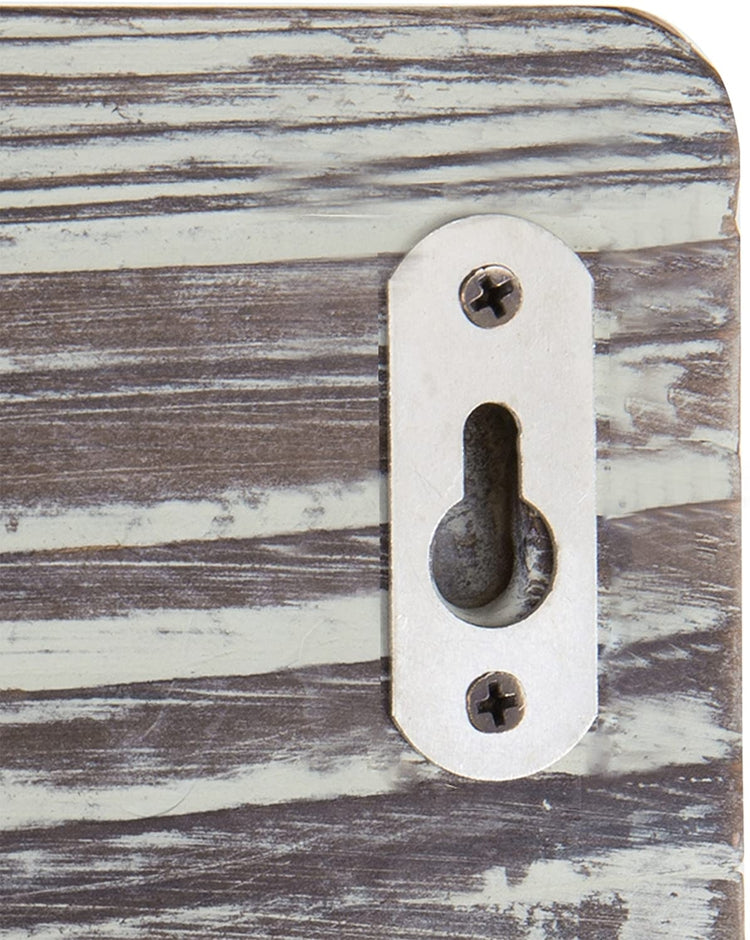 Set of 2 Urban Rustic Wall-Mounted Torched Wood & Rope Towel Rings, Industrial Towel Ring-MyGift