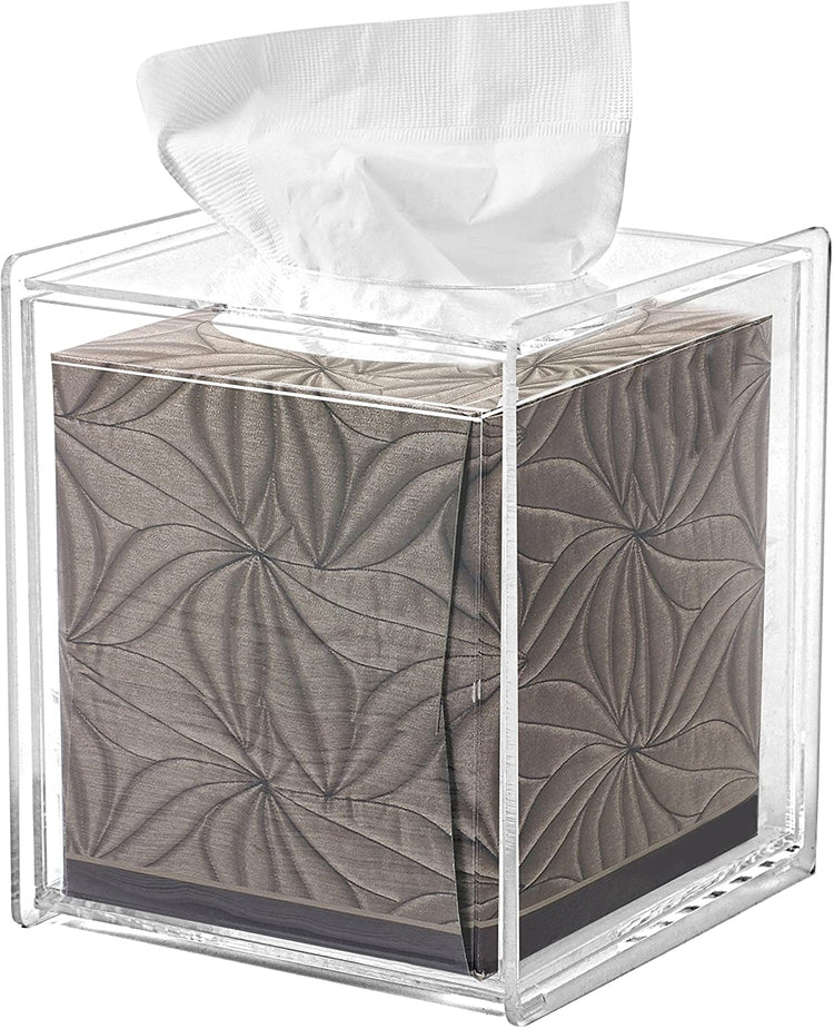 Set of 2, Clear Acrylic Square Tissue Box Covers-MyGift