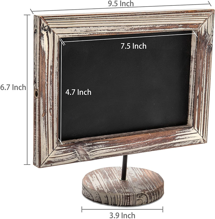 Torched Wood Tabletop Chalkboard Sign, Vertical or Horizontal Framed Message Board-MyGift