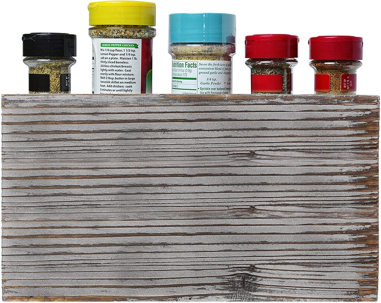 3 Tier Distressed Wood Spice Rack Storage Organizer Shelf-MyGift