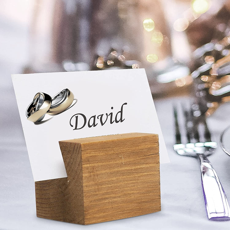 10-Piece Natural Wood Table Number, Place Card Holders-MyGift