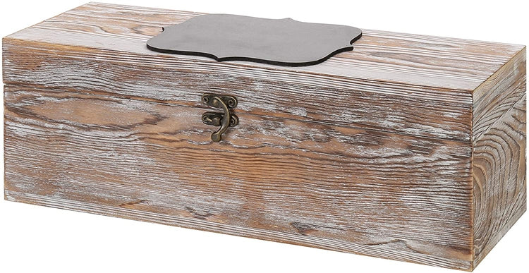 Whitewashed Wood Wine Gift Box with Chalkboard Label-MyGift