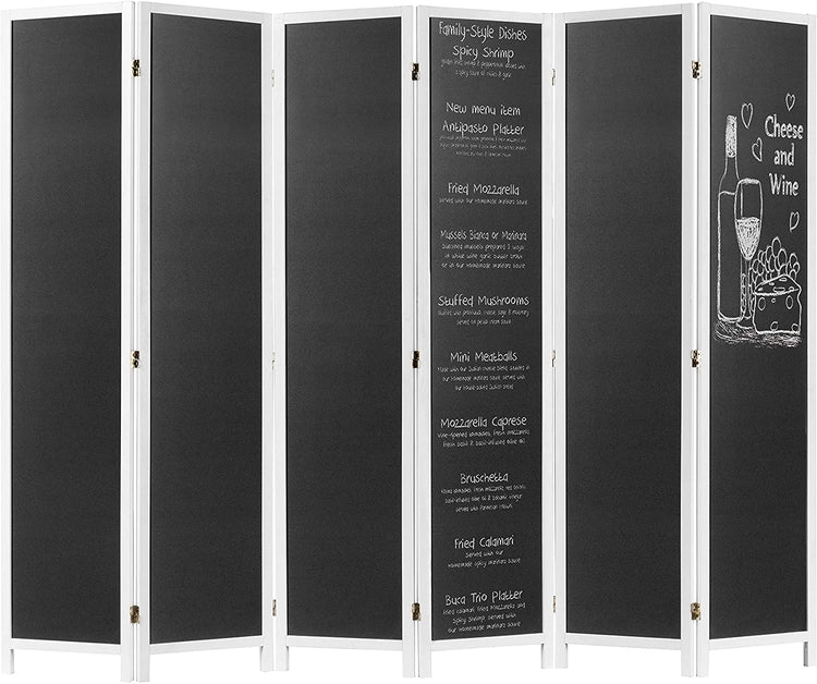 6-Panel Chalkboard Room Divider Folding Writable Privacy Screen-MyGift