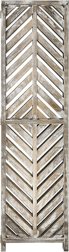 3-Panel Solid Whitewashed Wood Folding Aloha Room Divider-MyGift