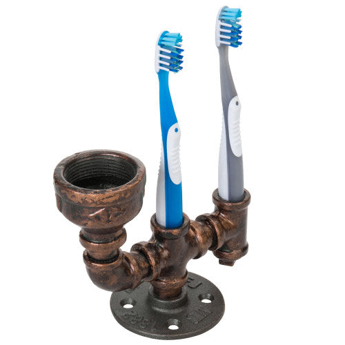 Industrial Copper Metal Pipe Toothbrush Holder-MyGift