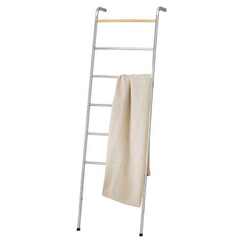 Chrome-Plated Steel Towel Ladder with Wood Accent - MyGift