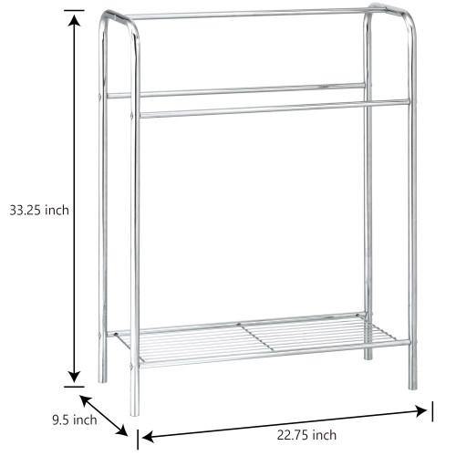 Freestanding Chrome-Plated Metal Bath Towel Rack - MyGift