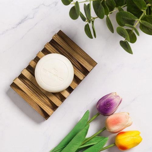 Rustic Dark Brown Burnt Wood Soap Dish - MyGift