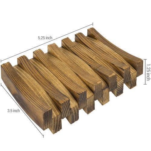 Rustic Dark Brown Burnt Wood Soap Dish - MyGift