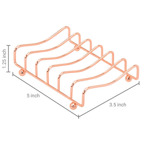 Modern Rose Gold Metal Wire Soap Dish, Set of 2-MyGift