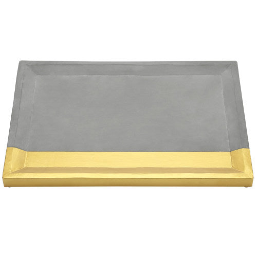 Modern Gray Concrete Vanity Tray w/ Gold-Tone Accent-MyGift