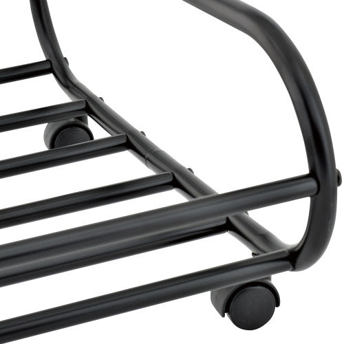 Black Metal Rolling Under-Bed Storage Cart-MyGift