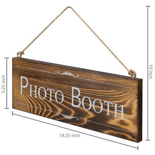 Rustic Dark Brown Wood Photo Booth Sign - MyGift