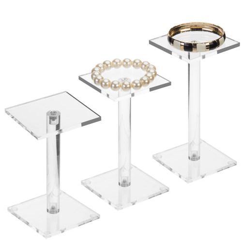 Premium Clear Acrylic Square Display Stands, Set of 3 - MyGift