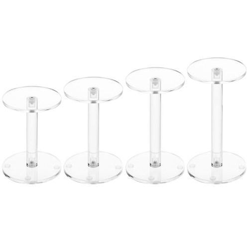 Clear Round Acrylic Pedestal Display Riser Stands, Set of 4 - MyGift