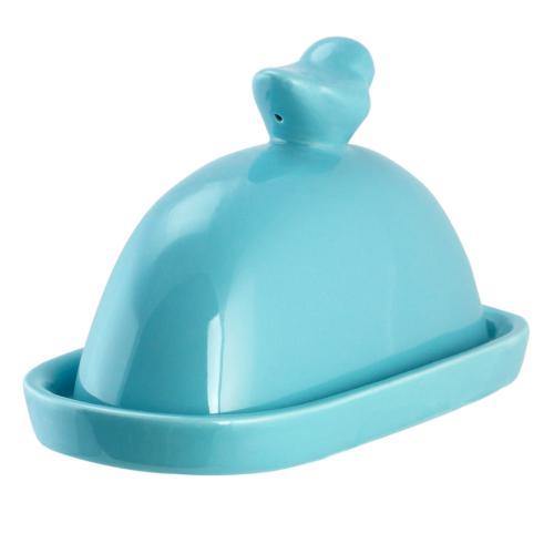 Turquoise Blue Bird Ceramic Butter Dish - MyGift