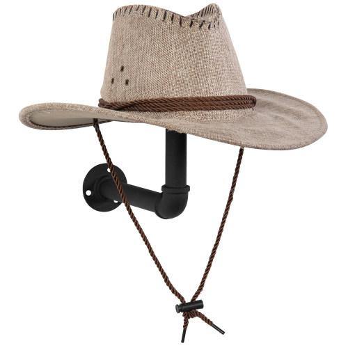 Metal Pipe & Wood Wall-Mounted Hat & Wig Holder - MyGift