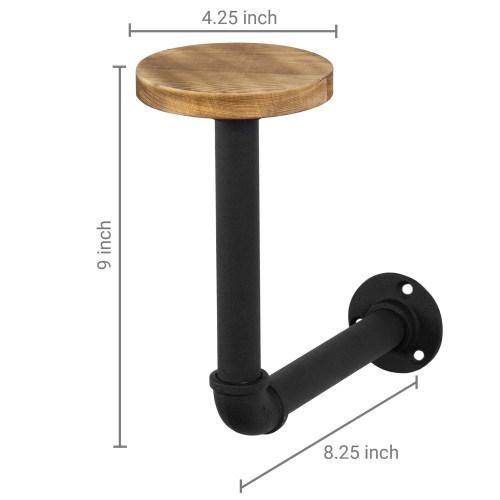 Metal Pipe & Wood Wall-Mounted Hat & Wig Holder - MyGift