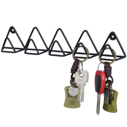 Modern Black Metal Wire Triangle Design Key Rack-MyGift