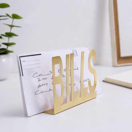 Brass Metal Mail Holder w/ Cutout Design BILLS-MyGift