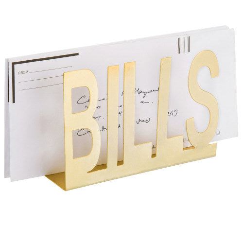 Brass Metal Mail Holder w/ Cutout Design BILLS-MyGift