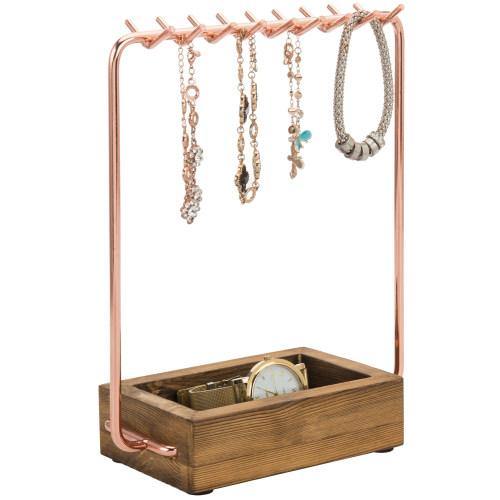 Rose Gold and Burnt Wood Entryway/Jewelry Organizer - MyGift