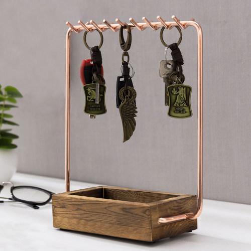 Rose Gold and Burnt Wood Entryway/Jewelry Organizer - MyGift