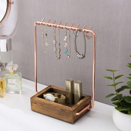 Rose Gold and Burnt Wood Entryway/Jewelry Organizer - MyGift