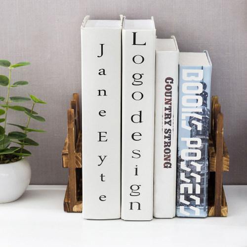 Rustic Burnt Wood Picket Fence Design Bookends - MyGift