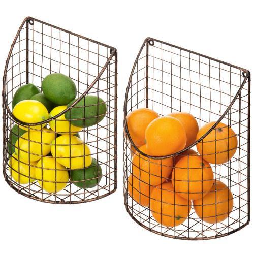 Copper Tone Metal Wire Storage Basket, Set of 2 - MyGift