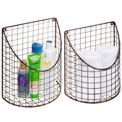 Copper Tone Metal Wire Storage Basket, Set of 2 - MyGift