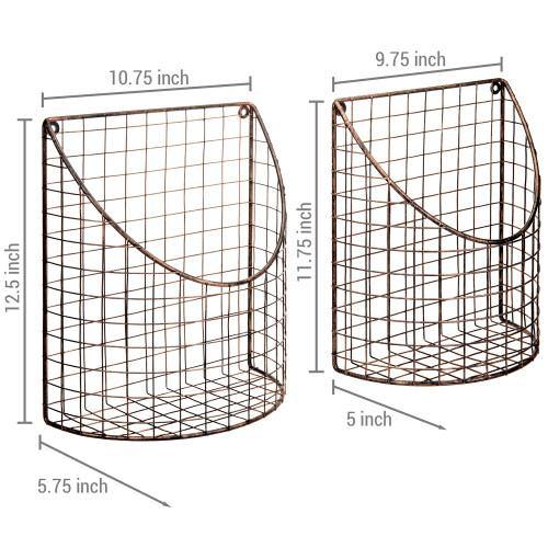 Copper Tone Metal Wire Storage Basket, Set of 2 - MyGift