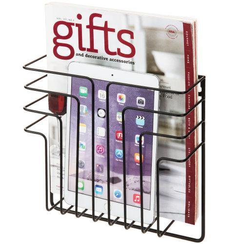 File Magazine Black Rack Black Metal Wire Magazine and File Rack – MyGift
