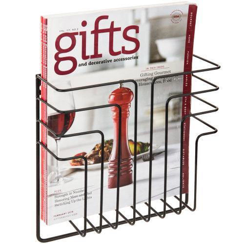 File Magazine Black Rack Black Metal Wire Magazine and File Rack – MyGift