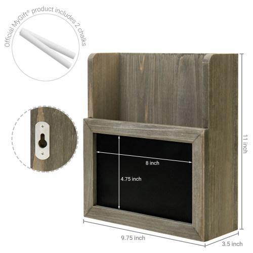 Brown Wood Magazine Holder with Chalkboard Surface - MyGift