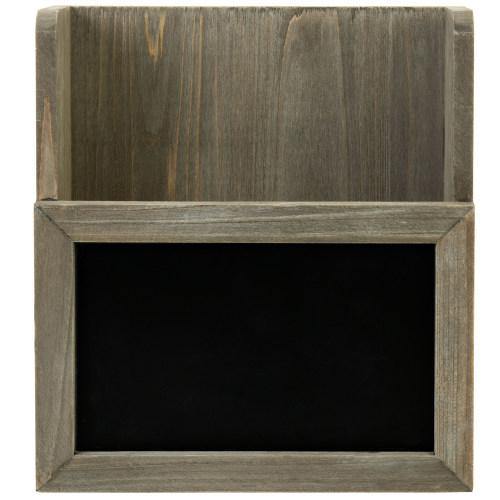 Brown Wood Magazine Holder with Chalkboard Surface - MyGift