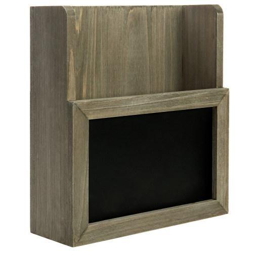 Brown Wood Magazine Holder with Chalkboard Surface - MyGift